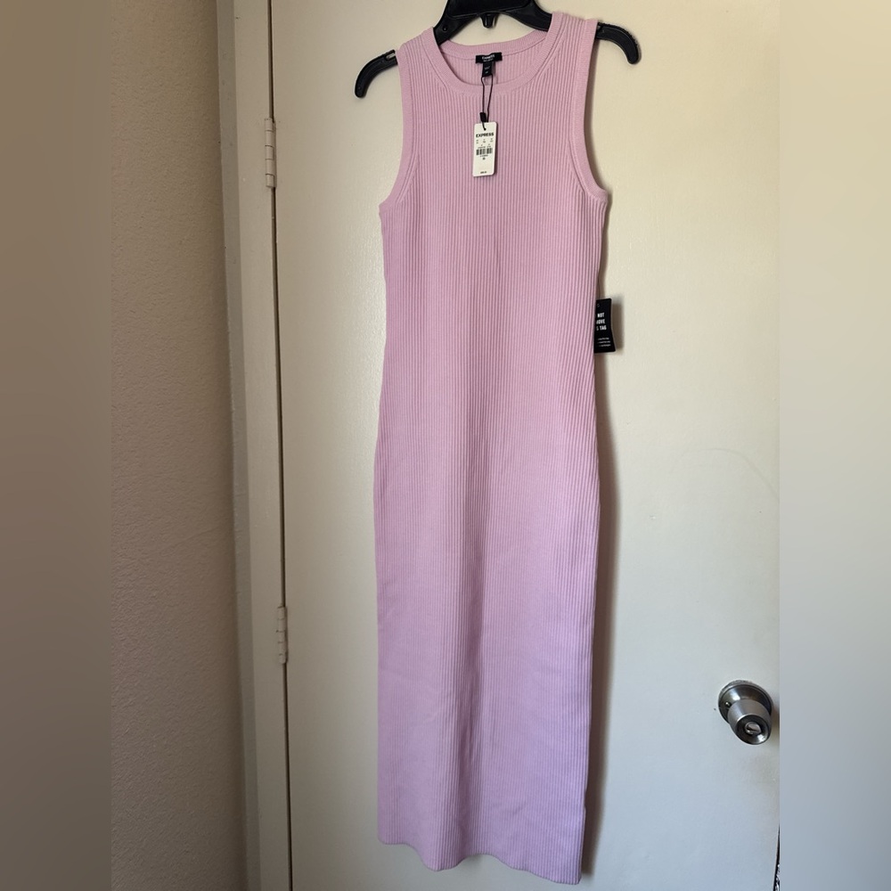 Express Ribbed Sleeveless Midi Dress